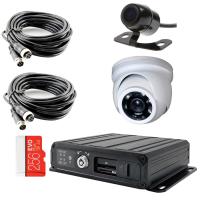 Комплект видеонаблюдения на транспорт с 1 SD картой на 2 камеры с функцией "АнтиДТП"