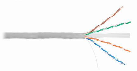 EC-UU004-6-PVC-GY Кабель, U/UTP 4 пары, Кат.6, медный, внутренний, PVC, 305м V2