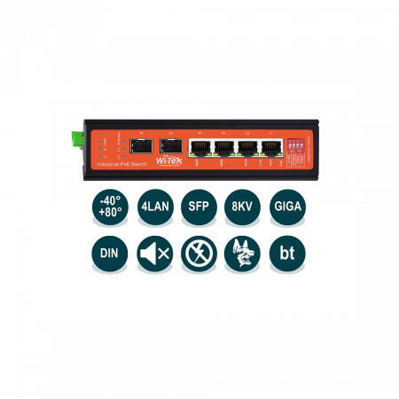 Промышленный неуправляемый коммутатор Wi-Tek WI-PS306GF-I (v2)