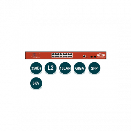 Управляемый гигабитный L2 коммутатор Wi-Tek WI-PMS318GF