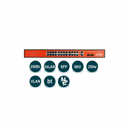 Неуправляемый коммутатор Wi-Tek WI-PS526G v4